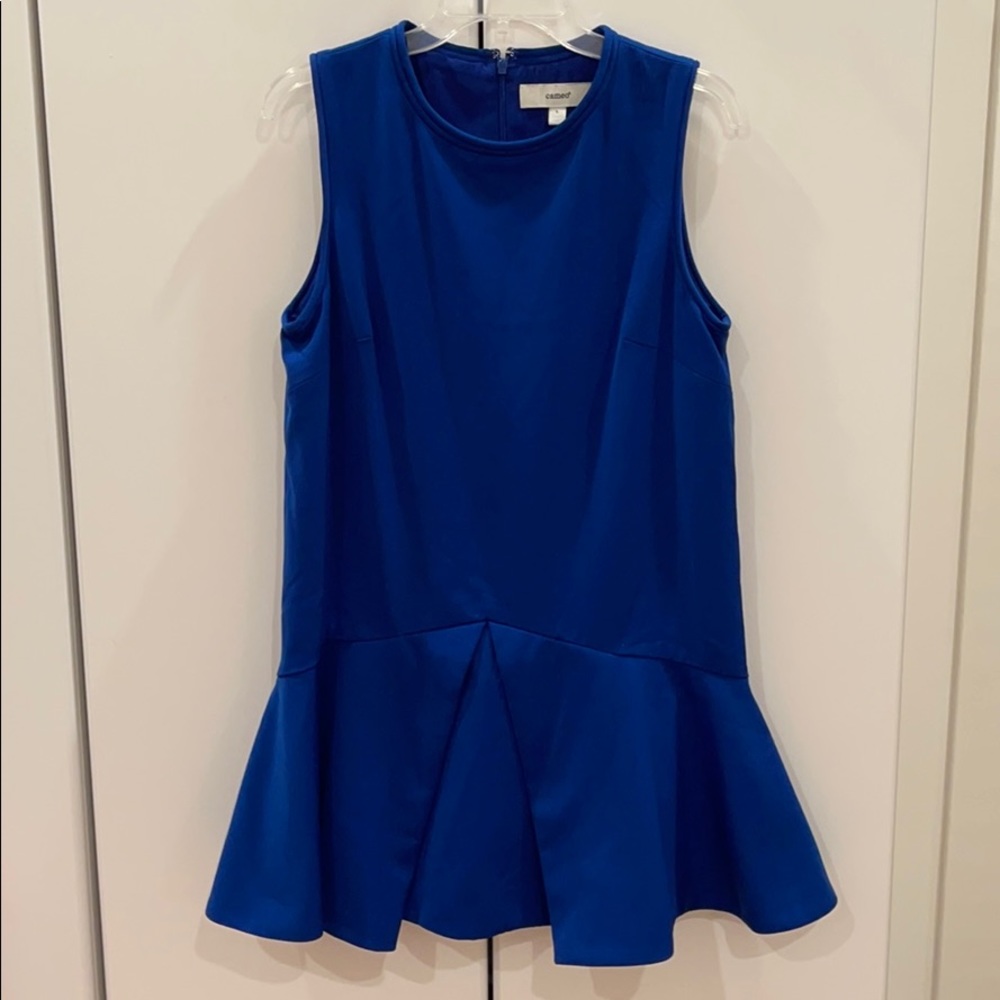 Cameo blue drop waist fluted dress